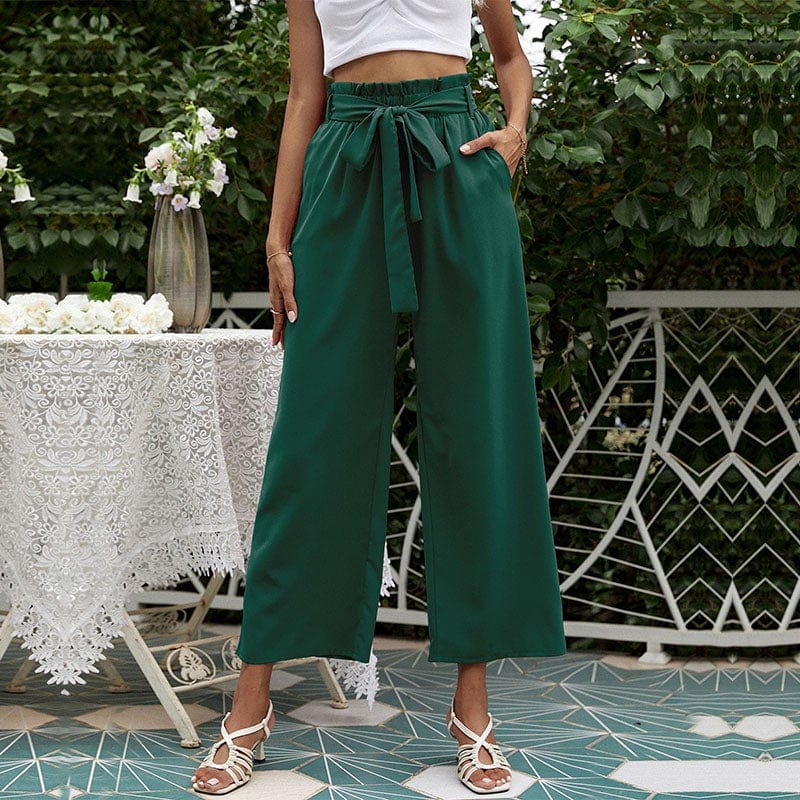 Solid Ribbon Tie Culottes