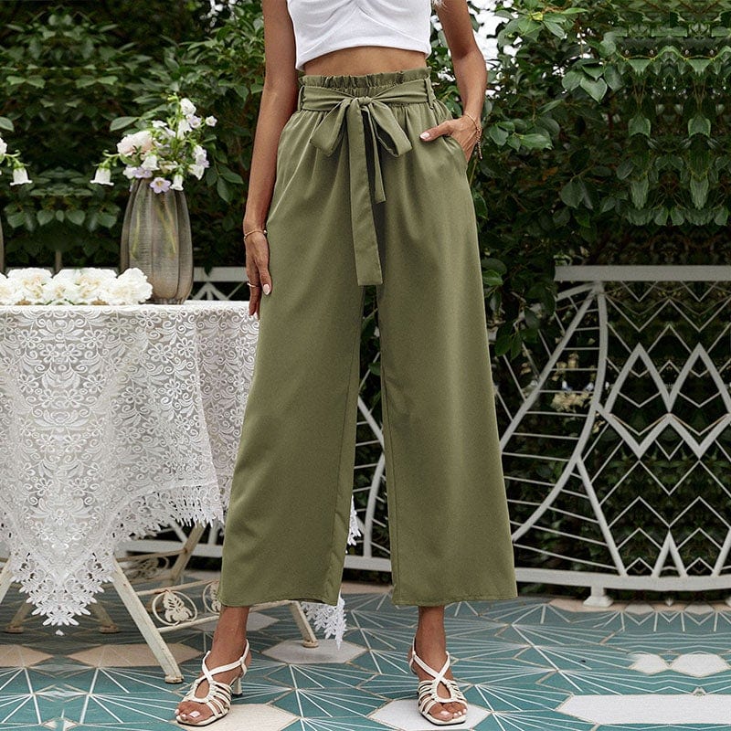 Solid Ribbon Tie Culottes