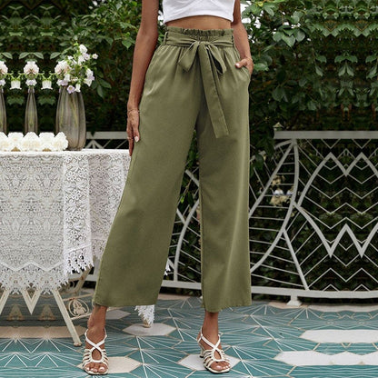 Solid Ribbon Tie Culottes