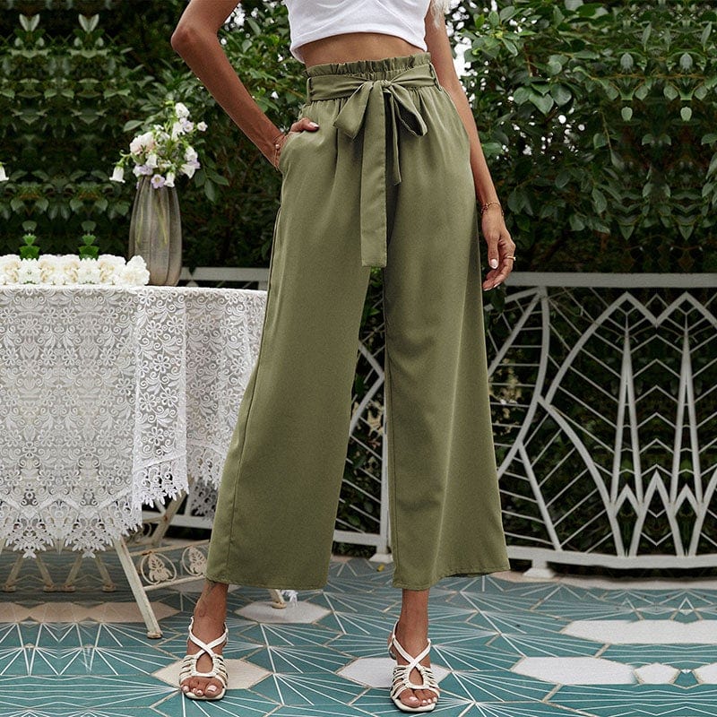 Solid Ribbon Tie Culottes