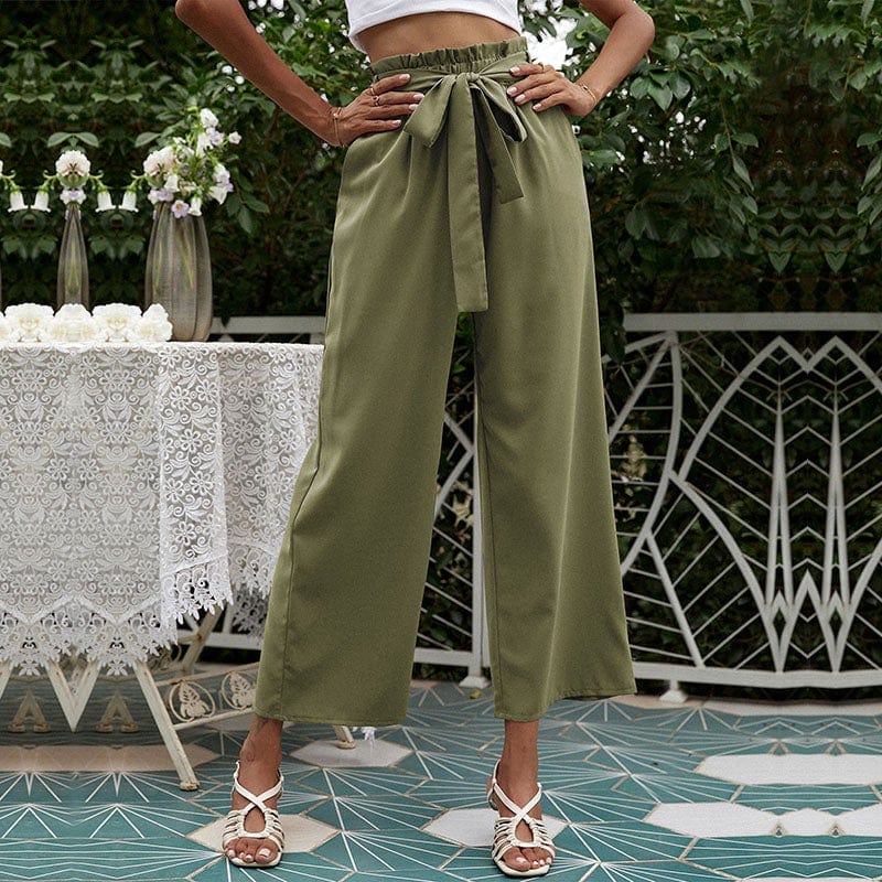 Solid Ribbon Tie Culottes