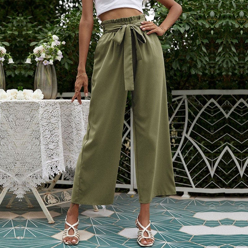Solid Ribbon Tie Culottes