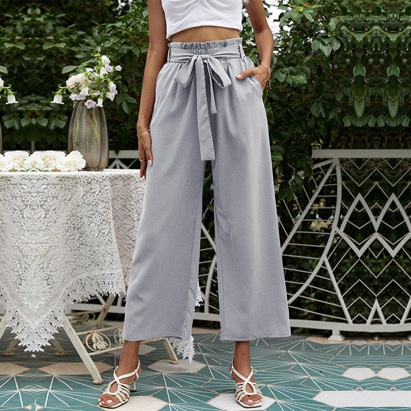 Solid Ribbon Tie Culottes