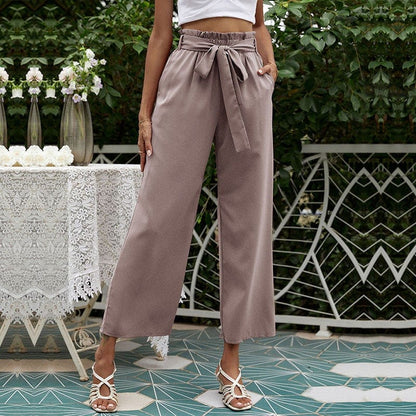 Solid Ribbon Tie Culottes