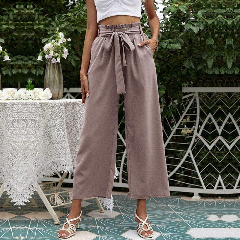 Solid Ribbon Tie Culottes