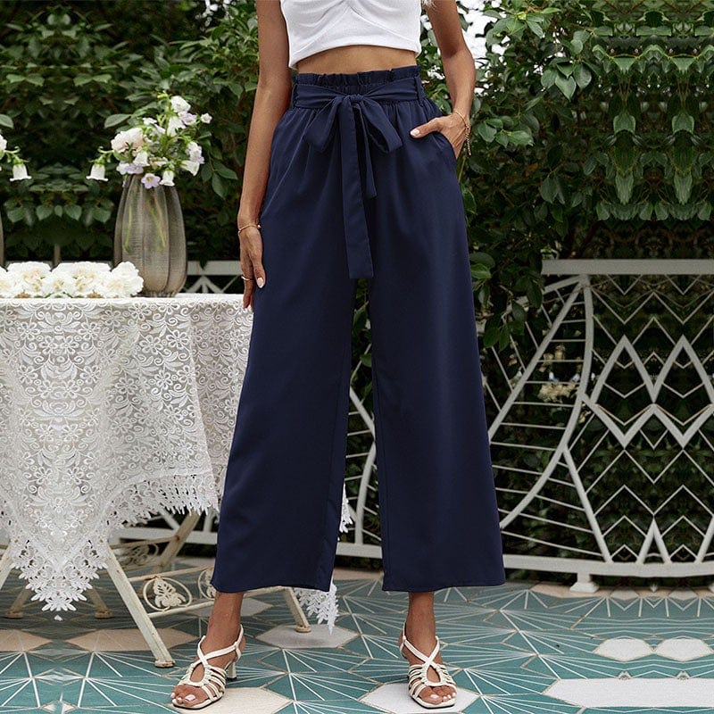 Solid Ribbon Tie Culottes