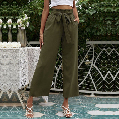 Solid Ribbon Tie Culottes