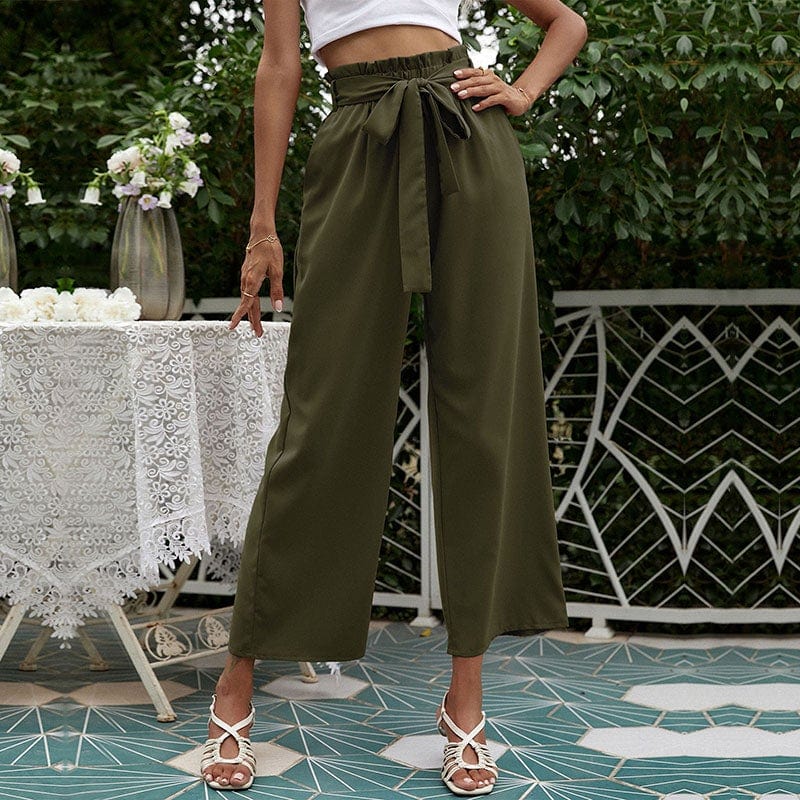 Solid Ribbon Tie Culottes