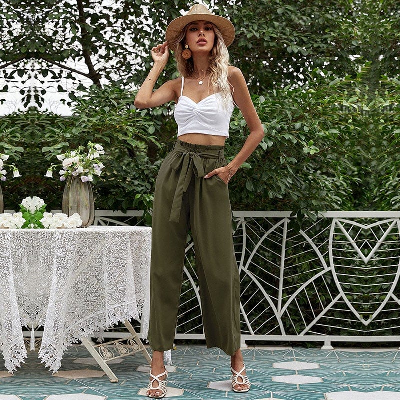 Solid Ribbon Tie Culottes
