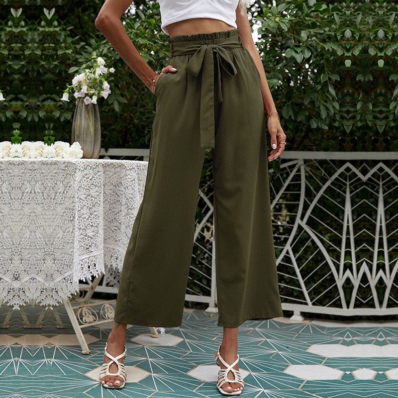 Solid Ribbon Tie Culottes