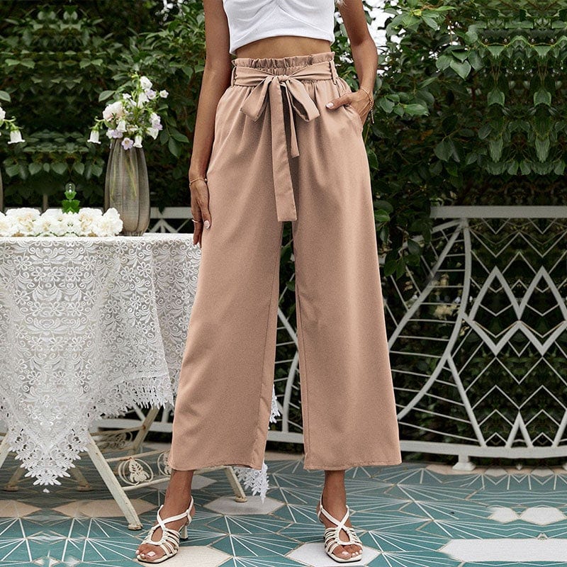 Solid Ribbon Tie Culottes