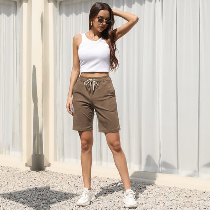 Bermudas con cordón en contraste 
