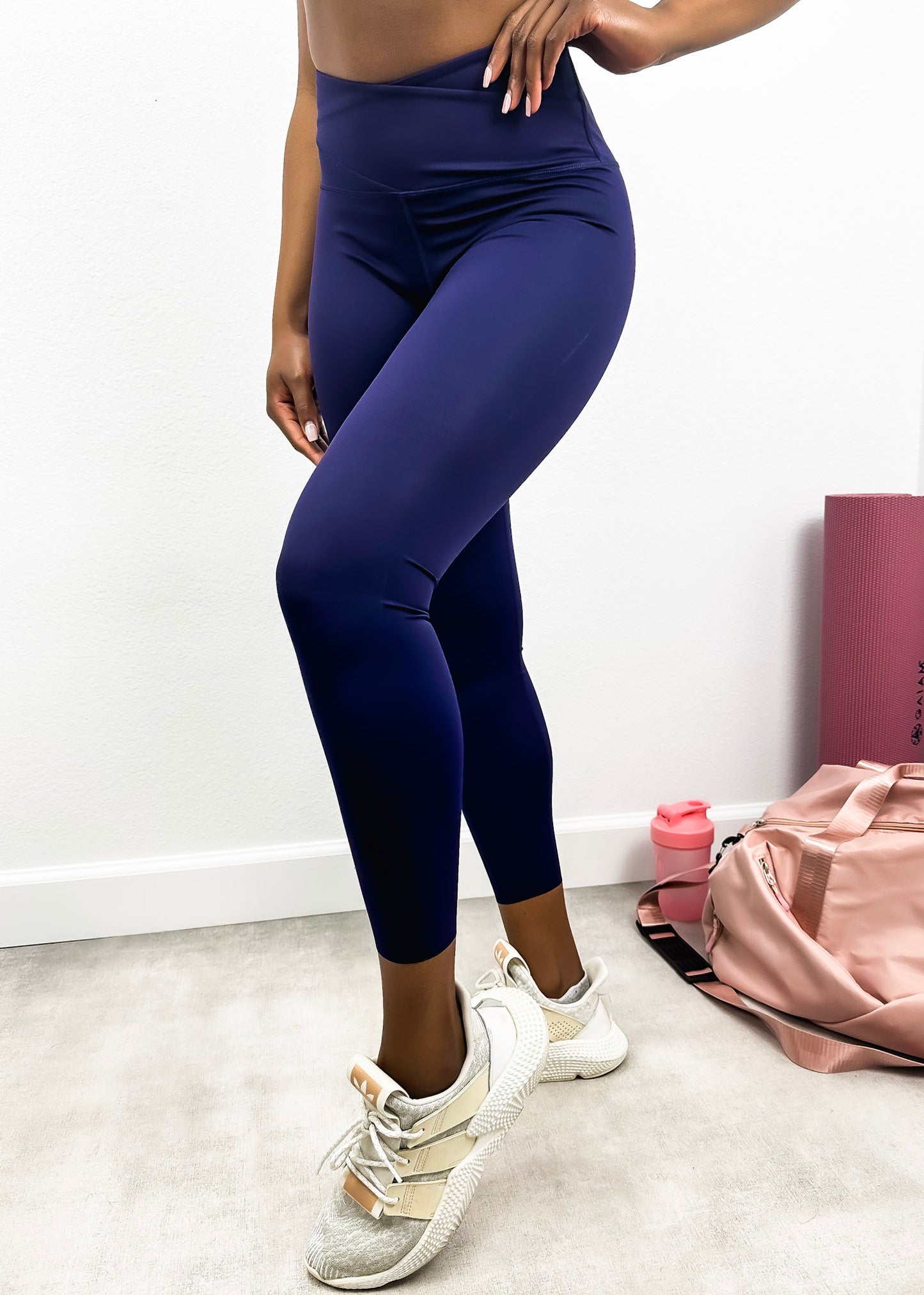 Leggings deportivos de doble capa con cintura alta y suaves y mantecosos