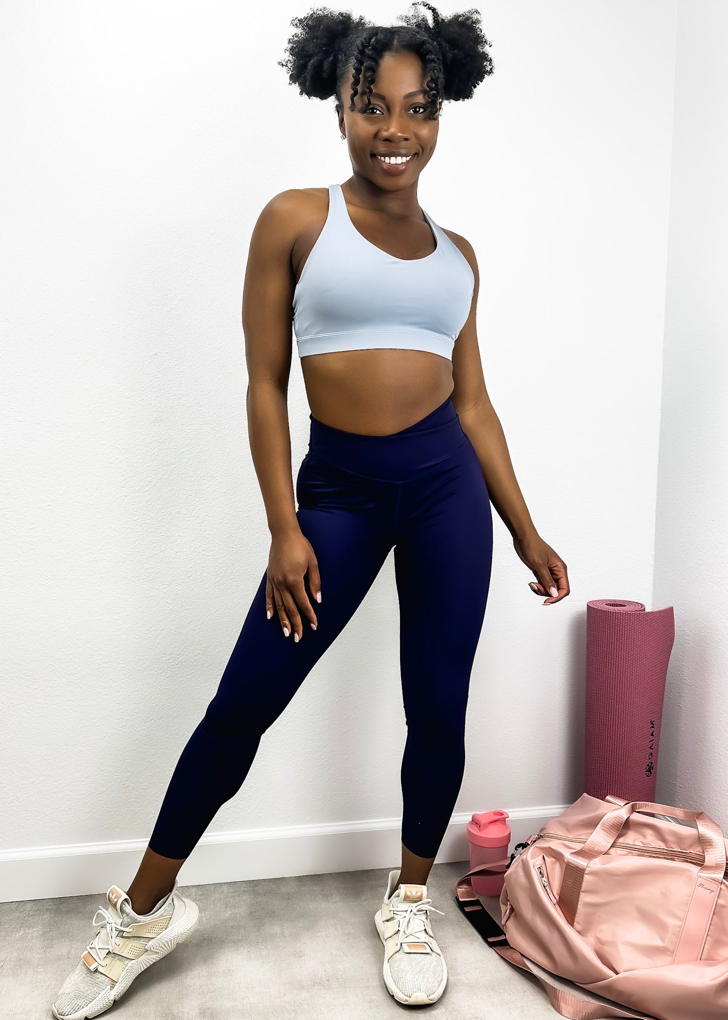 Leggings deportivos de doble capa con cintura alta y suaves y mantecosos