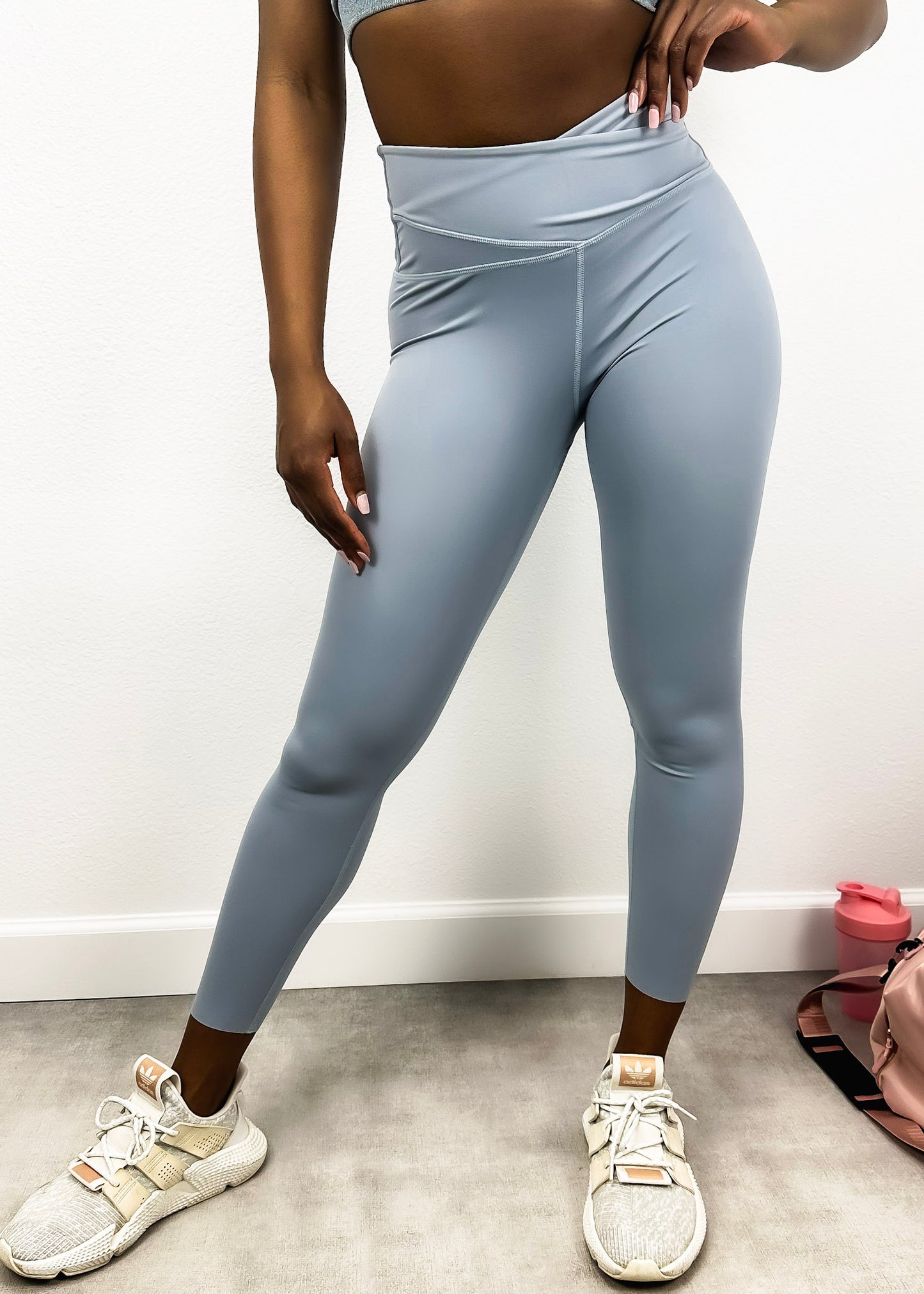 Leggings deportivos de doble capa con cintura alta y suaves y mantecosos