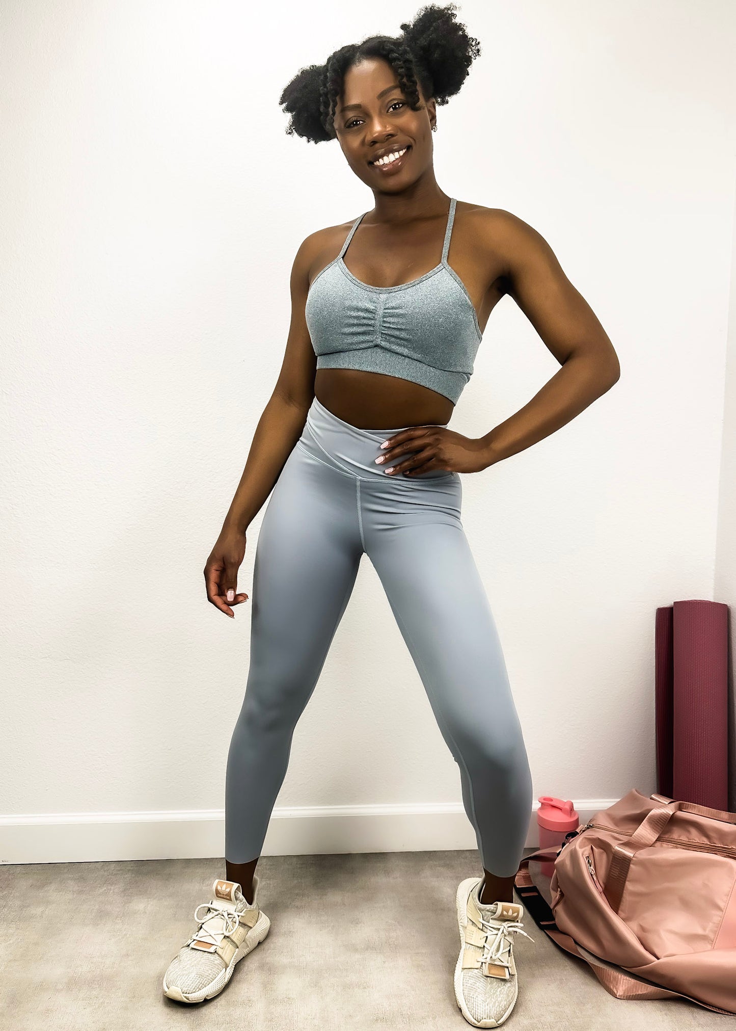 Leggings deportivos de doble capa con cintura alta y suaves y mantecosos
