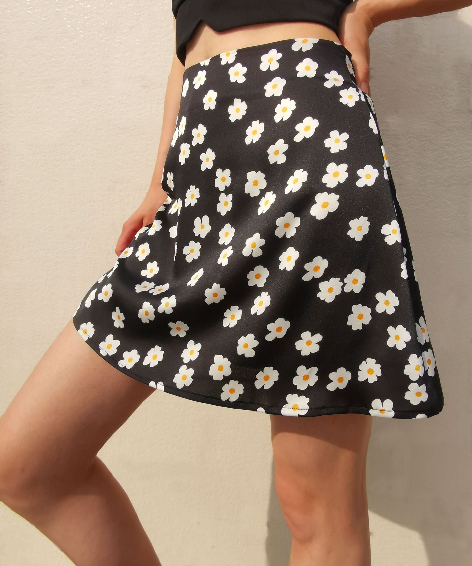 Minifalda lencero con estampado floral