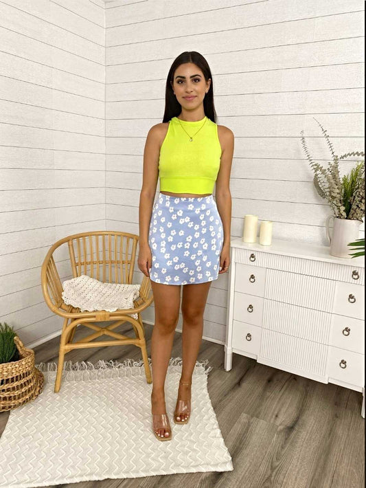 Minifalda lencero con estampado floral