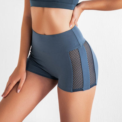 Mesh Stitching High Waisted Shorts