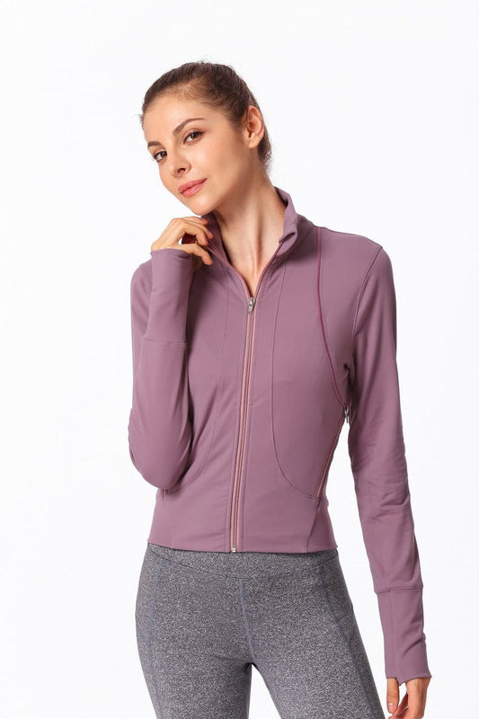 Slim Fit Collared Zipper Jacket