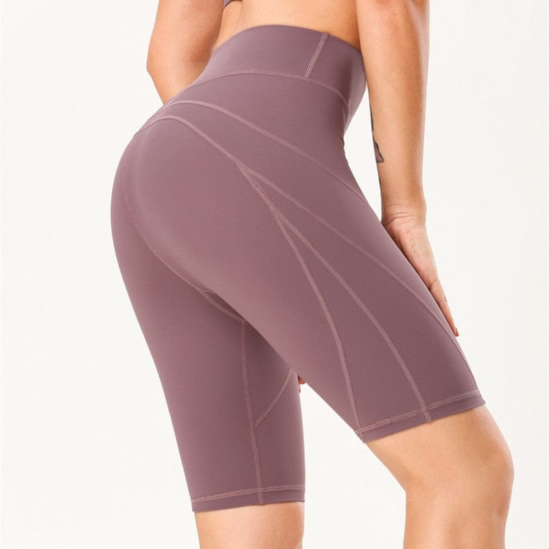 High Waist Biker Shorts with Elevated Seaming