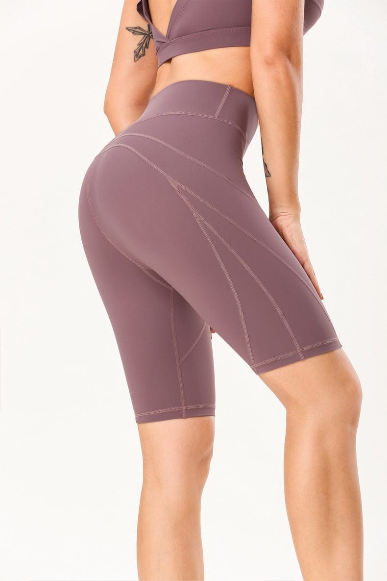 Pantalones cortos de ciclista de cintura alta con costuras elevadas