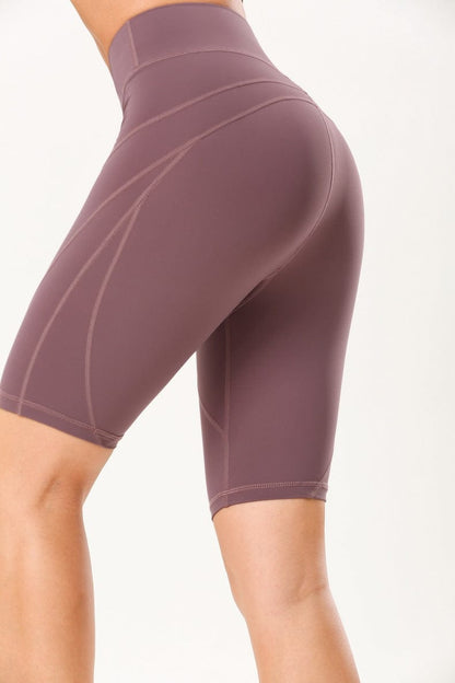 Pantalones cortos de ciclista de cintura alta con costuras elevadas
