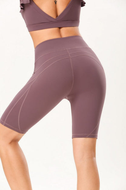 Pantalones cortos de ciclista de cintura alta con costuras elevadas
