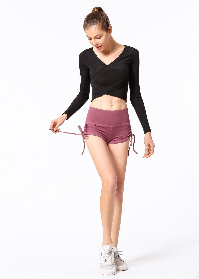 High Rise Mini Shorts with Adjustable Strings
