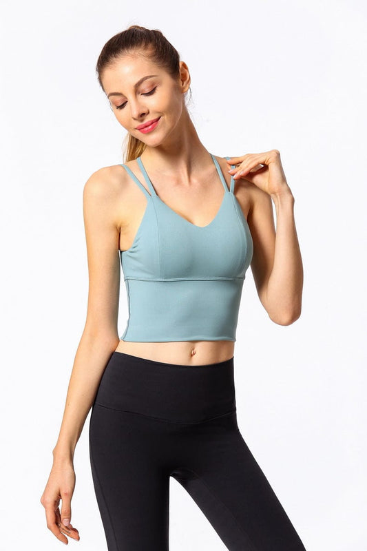 H-Quenby Backless Halter Sports Bras with Built-in Bra for Women | Yoga  Running Fitness Crop Top