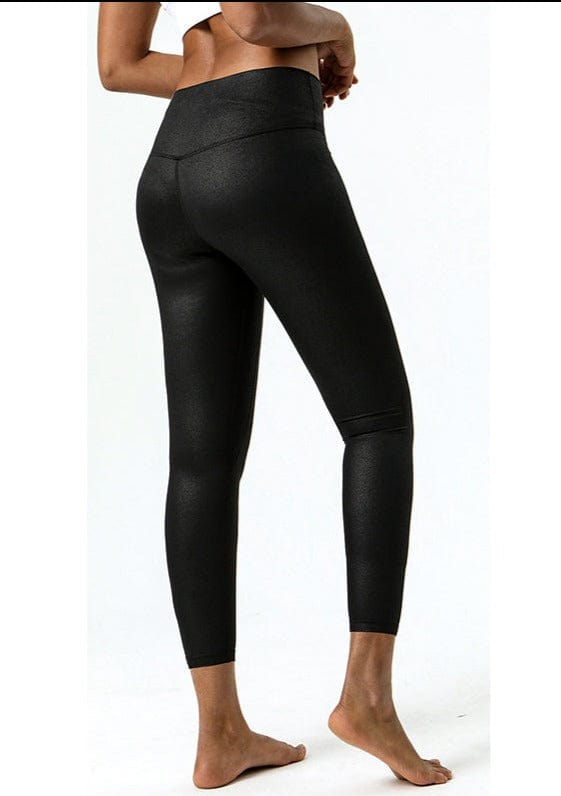 Leggings de tiro alto 7/8 brillantes y relucientes