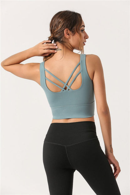 Criss Cross Back Straps Active Bra Tank