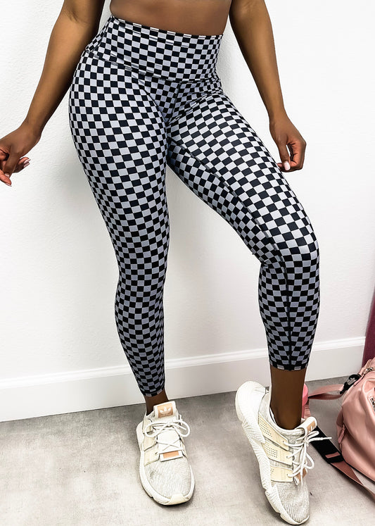 Checkered High Rise 7/8 Leggings