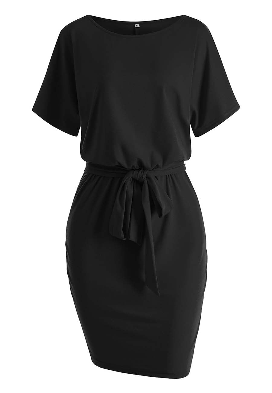 Vestido tubo de color liso 
