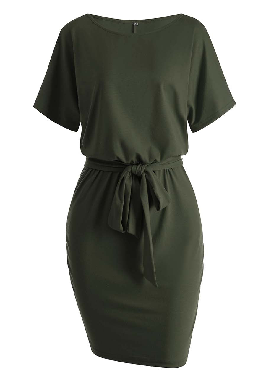 Vestido tubo de color liso 