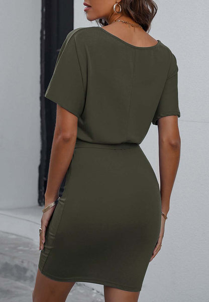 Vestido tubo de color liso 