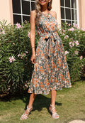 Vestido plisado vintage con flores