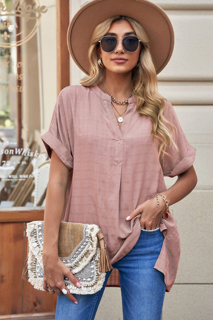 Blusa túnica con cuadros minimalistas