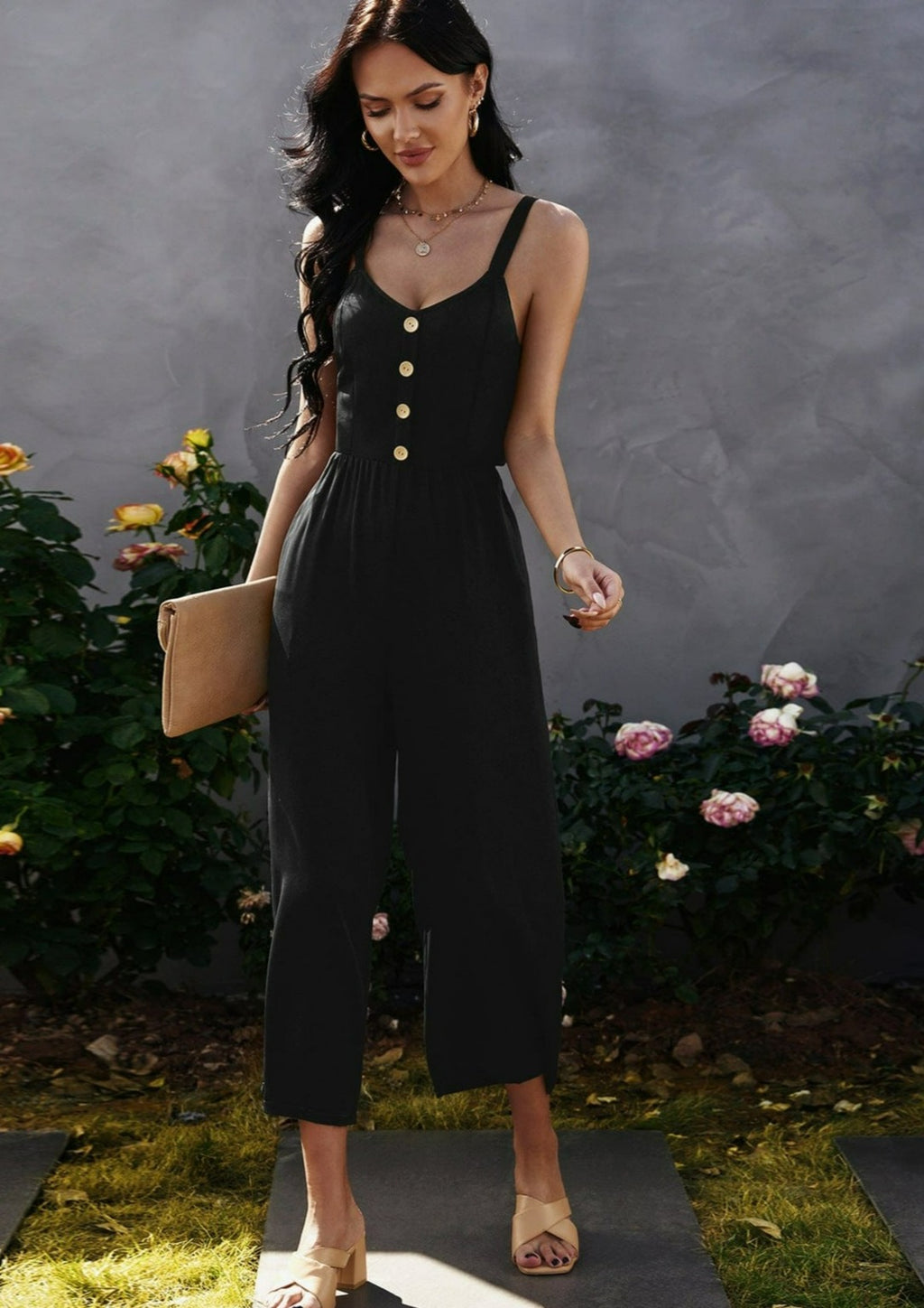 Tie Back Culottes Jumpsuit