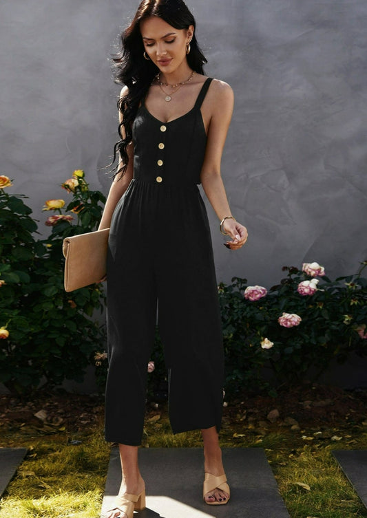 Tie Back Culottes Jumpsuit