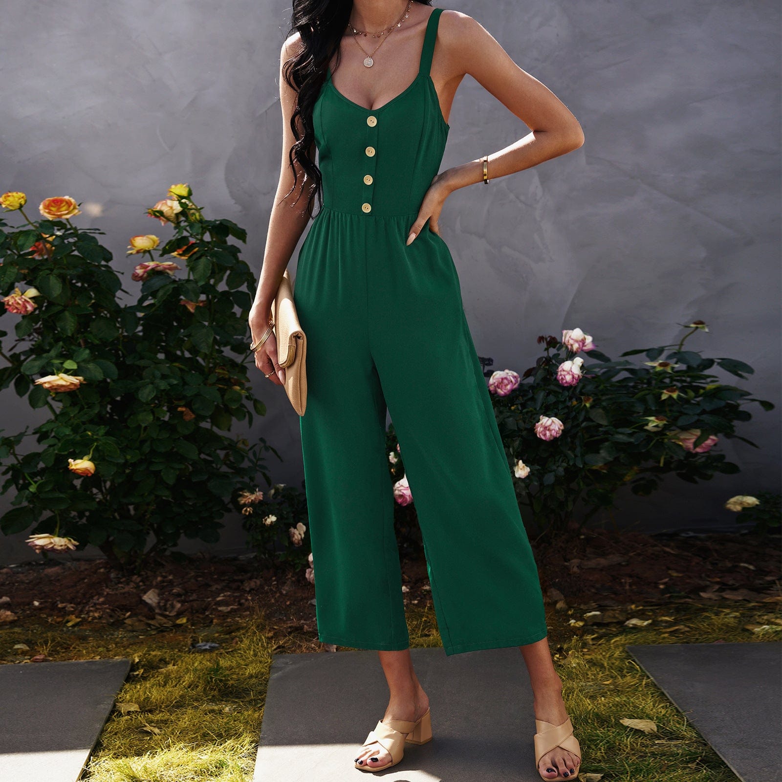 Tie Back Culottes Jumpsuit