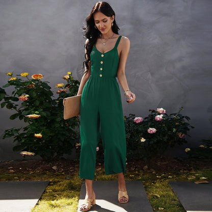 Tie Back Culottes Jumpsuit