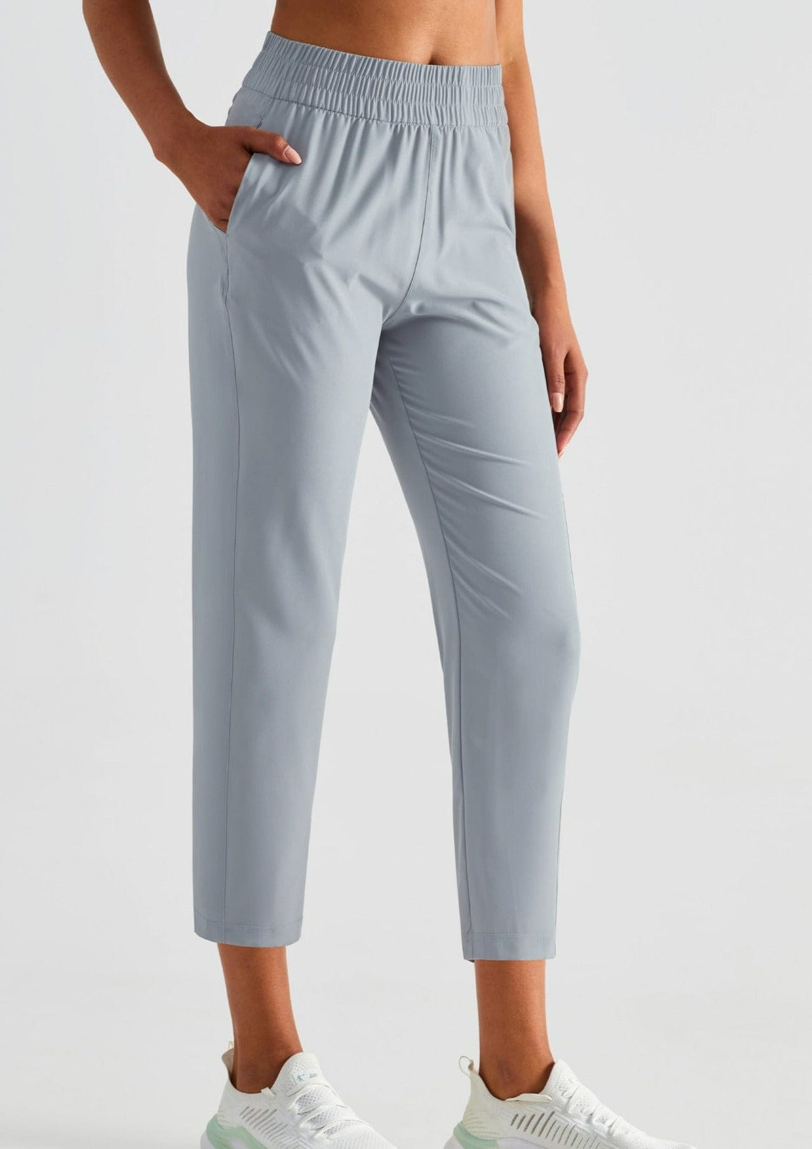 Pantalones de jogging capri ajustados y de tiro alto