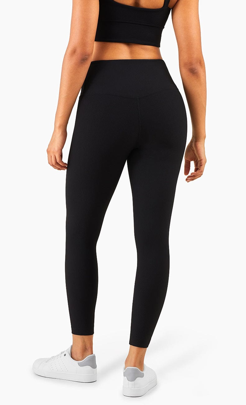 Leggings de cintura media con canalé 