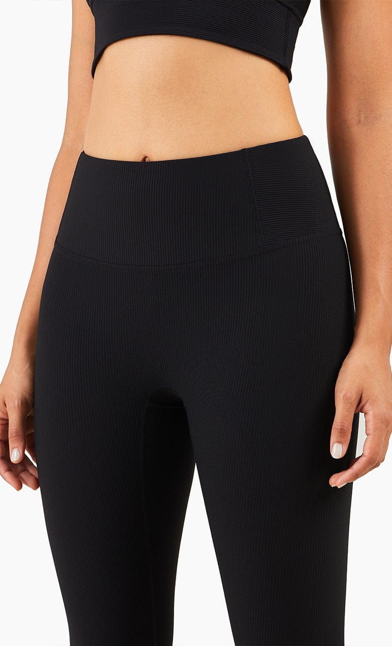 Leggings de cintura media con canalé 