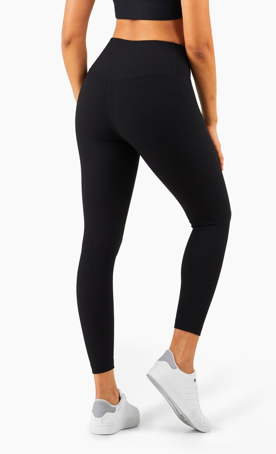 Leggings de cintura media con canalé 