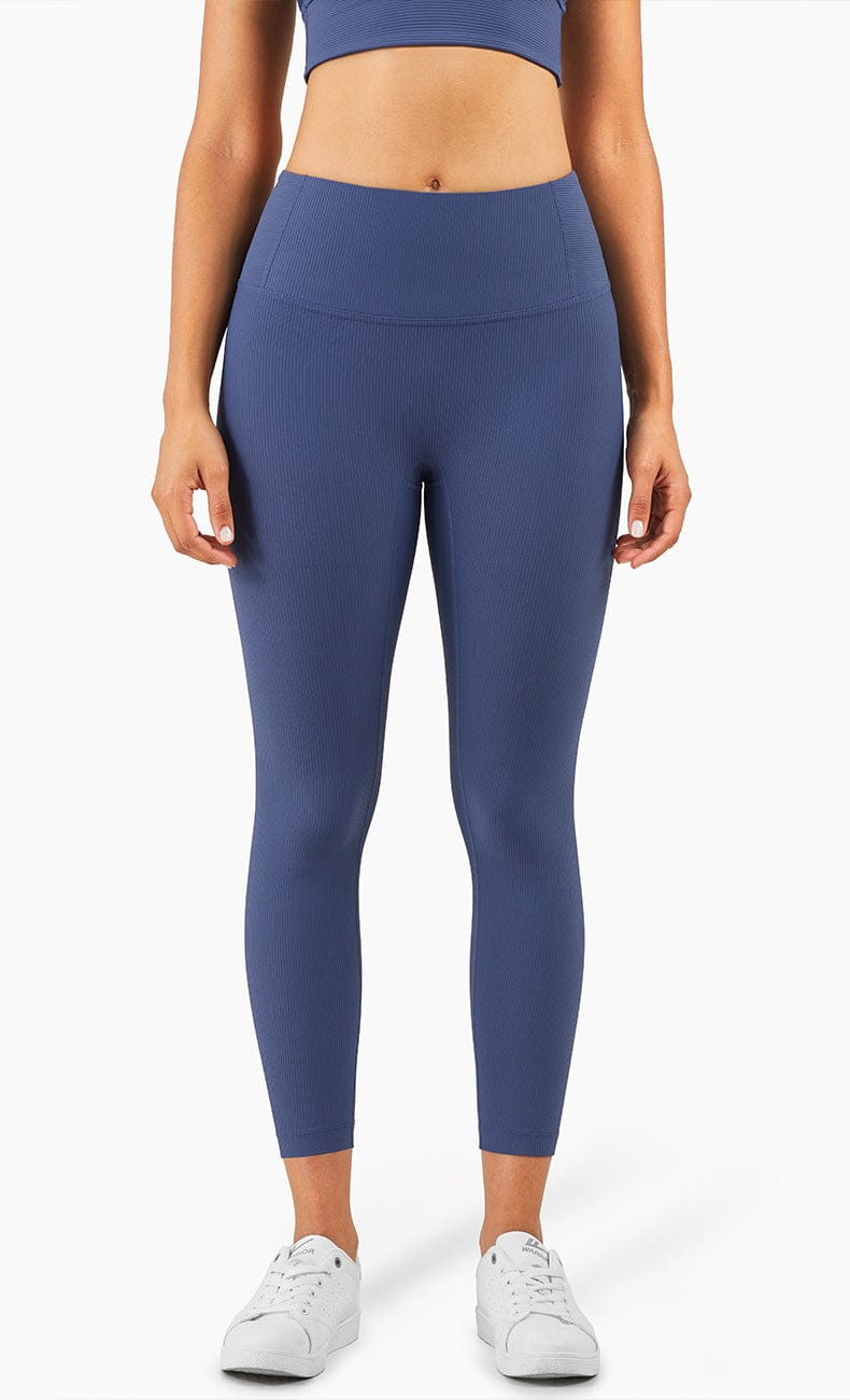 Leggings de cintura media con canalé 