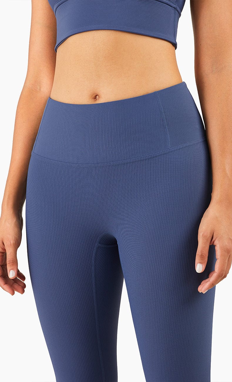 Leggings de cintura media con canalé 