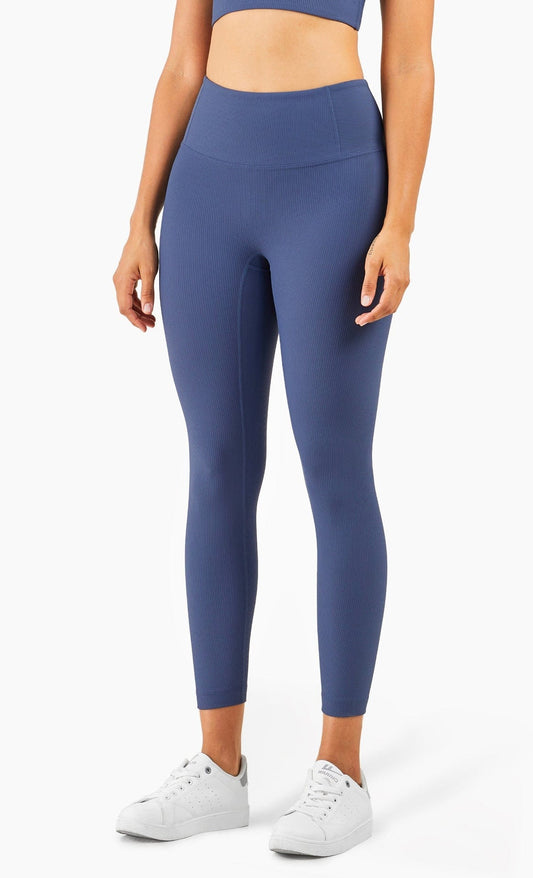 Leggings de cintura media con canalé 