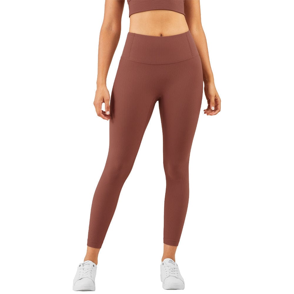 Leggings de cintura media con canalé 
